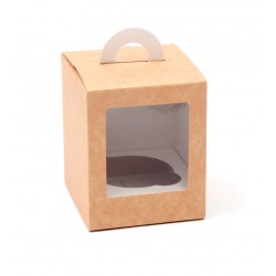 Коробка для капкейка на 1 ячейку с ручкой крафт, 9,2*9,2*11,1см 1 шт 7521016