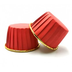 'Стаканчики золото-красные' бумажные формы для капкейков 10шт (Б-64) 7008108