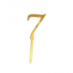 'Цифра 7 ' топпер, золото, 4 см 1шт