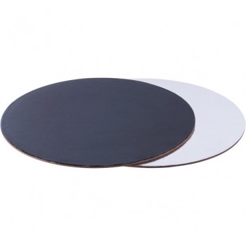 Подложка для торта 30 см усиленная круг черная-белая 2,5 мм