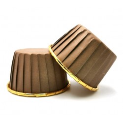 'Стаканчики золото-коричневые' бумажные формы для капкейков 10шт