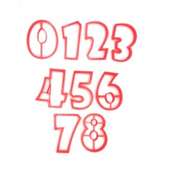 'Набор цифр ДЕТСКИХ 9см' набор вырубок для печенья пластик(красный) 9шт