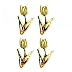 'Набор тюльпаны' золото, пластиковые топперы бенто 4шт (зав34)
