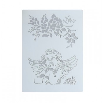 Трафарет Ангел и цветочная ветвь 29,7*21 см 7425984