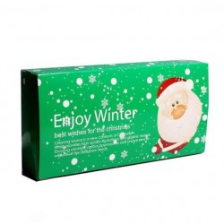 Коробка для кондитерских изделий  24*12*4,5см зеленая Новогодняя с дедом морозом Enjoy winter