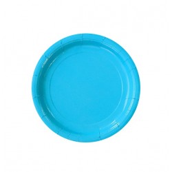 Тарелка бумажная, однотонная, голубой цвет, 18 см (10 шт) 1419923