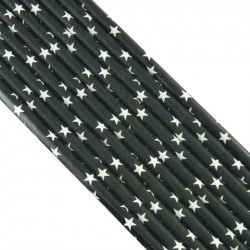 Черная с белыми звездами, палочки для кейкпопсов,бумага 20 шт 20 см 204133