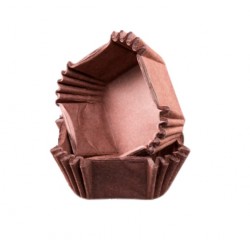 Формочки квадратные (мини) бумажные для конфет/кейкпопсов коричневый 43*43*24мм (1 связка)