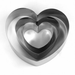 Набор рамок в форме сердца 2 для мусса, металл, 3 шт 4046497