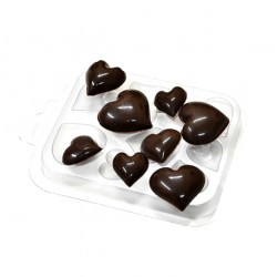 'Шоко сердечки' пластиковая форма для шоколада (MF)