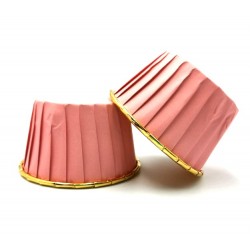 'Стаканчики золото-розовые' бумажные формы для капкейков 10шт