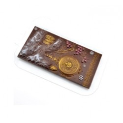 Пластиковая форма для шоколада Плитка С НГ елка и часы 106145