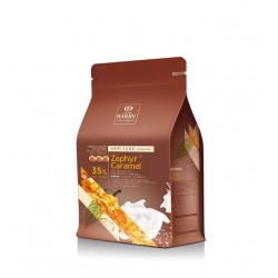 Шоколад белый c карамелью Cacao Barry Zephyr Caramel 35% (Франция), монетки,100 гр