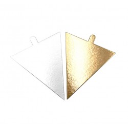 Подложка для торта треугольная  11,8*11,8*9,6 (золото,белая) 1,5мм  