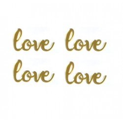 'Набор love' золото, пластиковый топпер бенто 4шт (лв20)