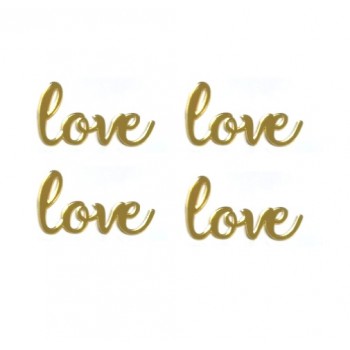 'Набор love' золото, пластиковый топпер бенто 4шт (лв20)