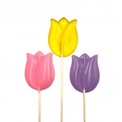 Тюльпаны набор леденцов на палочке, цвет в ассортименте, 3 шт