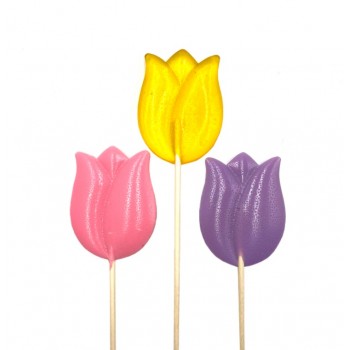 Тюльпаны набор леденцов на палочке, цвет в ассортименте, 3 шт