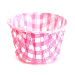 Стаканчики розовая клетка бумажные формы для капкейков, 10 шт 6623025