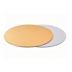 Подложка для торта круг 18см 1,5 мм золото/белая