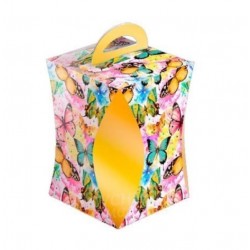 Коробка для кулича Бабочки цветные d124мм 1шт