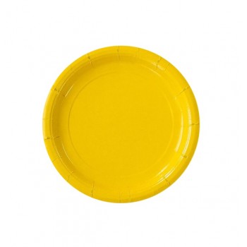 Тарелка бумажная, однотонная, жёлтый цвет, 18 см (10 шт) 1419919
