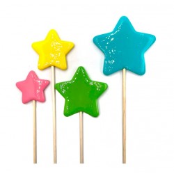 Звезды набор леденцов на палочке, цвет в ассортименте, 4 шт