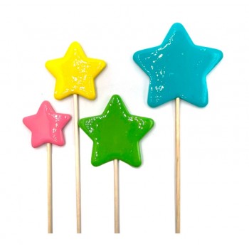 Звезды набор леденцов на палочке, цвет в ассортименте, 4 шт