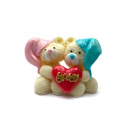 Мишки с сердцем декор из шоколадной глазури фигурки в ассортименте 1 шт