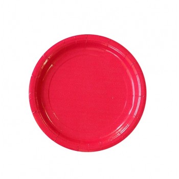 Тарелка бумажная, однотонная, красный цвет, 18 см (10 шт) 1419924