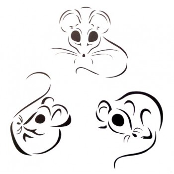 Трафарет 'Мышки символ года' LC-00008949 пластик