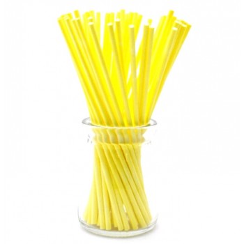 'Желтые плотные',палочки для кейкпопсов,бумага,1 шт,15см Б-3
