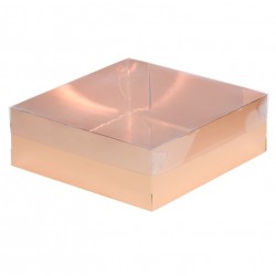 Коробка для кондитерских изделий 200*200*70 мм ПРЕМИУМ (золото/золото) (070262)
