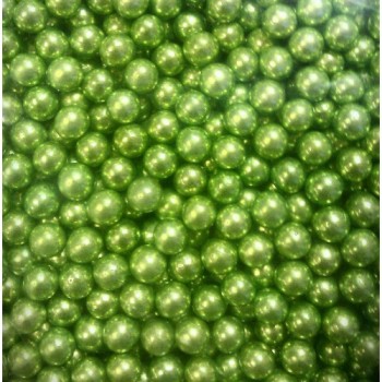 Шарики зеленые металл посыпка кондитерская 5мм Италия,30гр