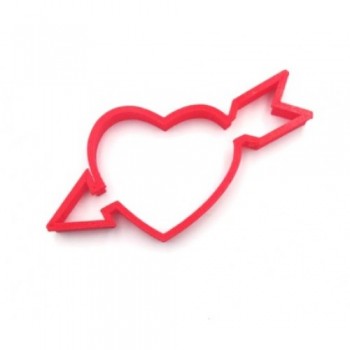 'Сердце со стрелой' вырубка для печенья пластик (красный)