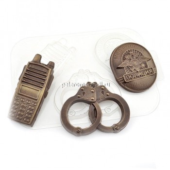 'Набор полиция' пластиковая форма для шоколада (MF)