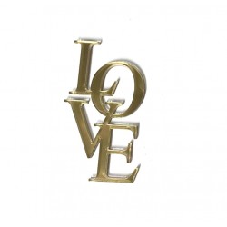 'Love 3*5см' золото, пластиковый топпер для торта М1