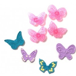 'Бабочки' вырубки пластик(розовый),4 шт