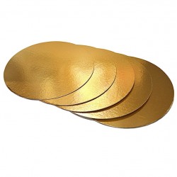 Подложка для торта 26 см тонкая круг золото, 0,9мм