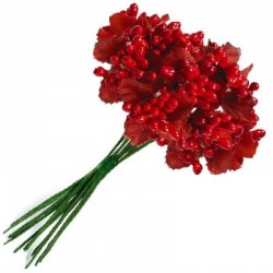 Застёжки-цветы красные 12шт