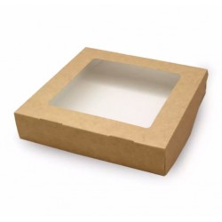 Коробка для пряников 20*20*4 см КРАФТ с окном (ECO TABOX 1500) 13216