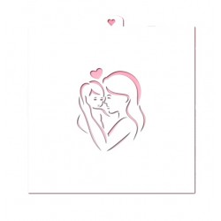 Трафарет «Мама с ребенком и сердцем» LC-00009235