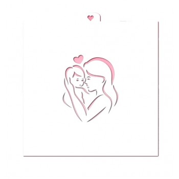 Трафарет «Мама с ребенком и сердцем» LC-00009235