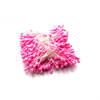 Тычинки для сахарных цветов Капельки глянец неоново-розовые 7445396