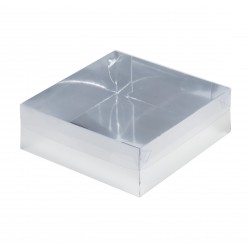 Коробка для кондитерских изделий 200*200*70 мм (серебро/серебро) (070265)