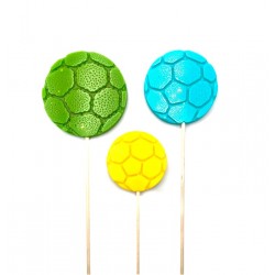 Футбольные мячи набор леденцов на палочке, цвет в ассортименте, 3 шт